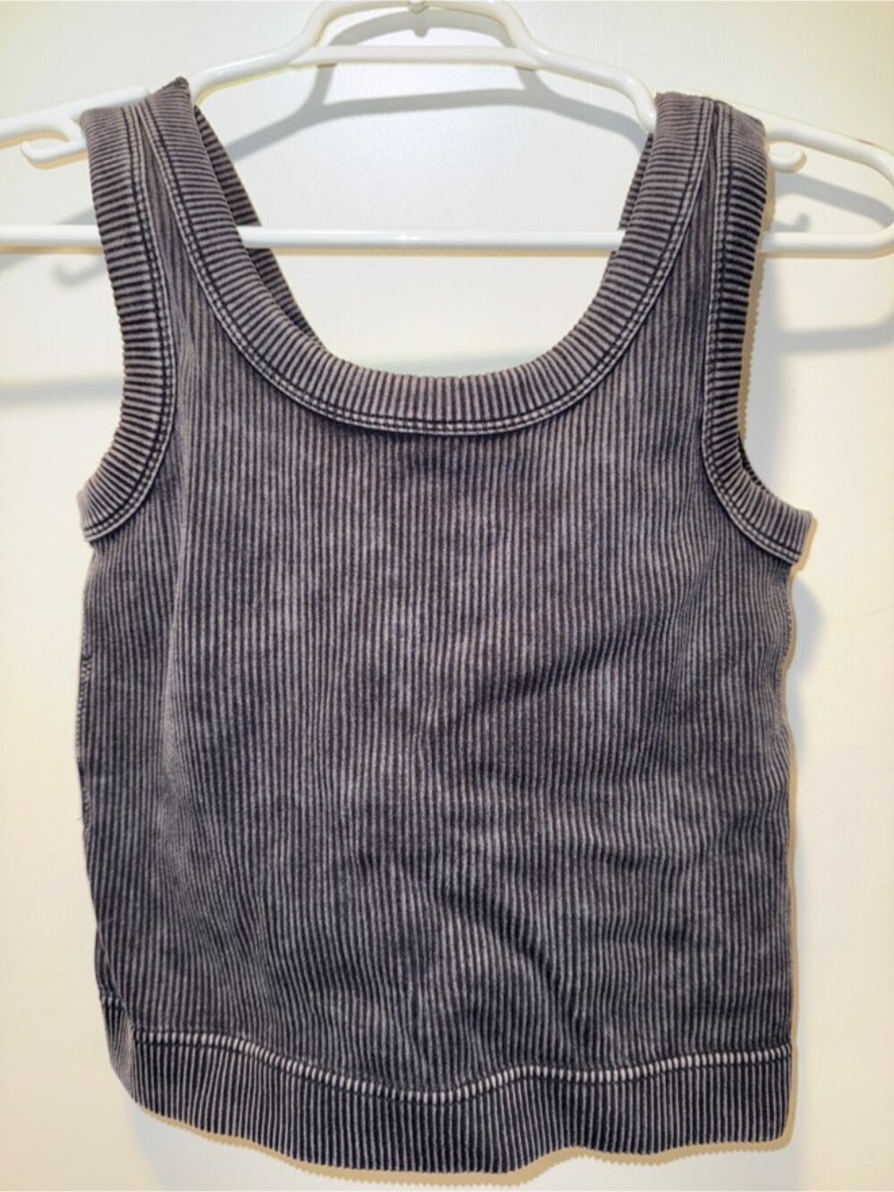 Grey Ribbed Scoop Tank